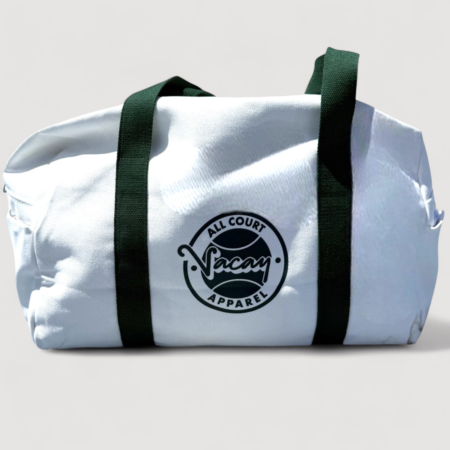 CANVAS COURT DUFFEL BAG - WHITE / DEEP GREEN
