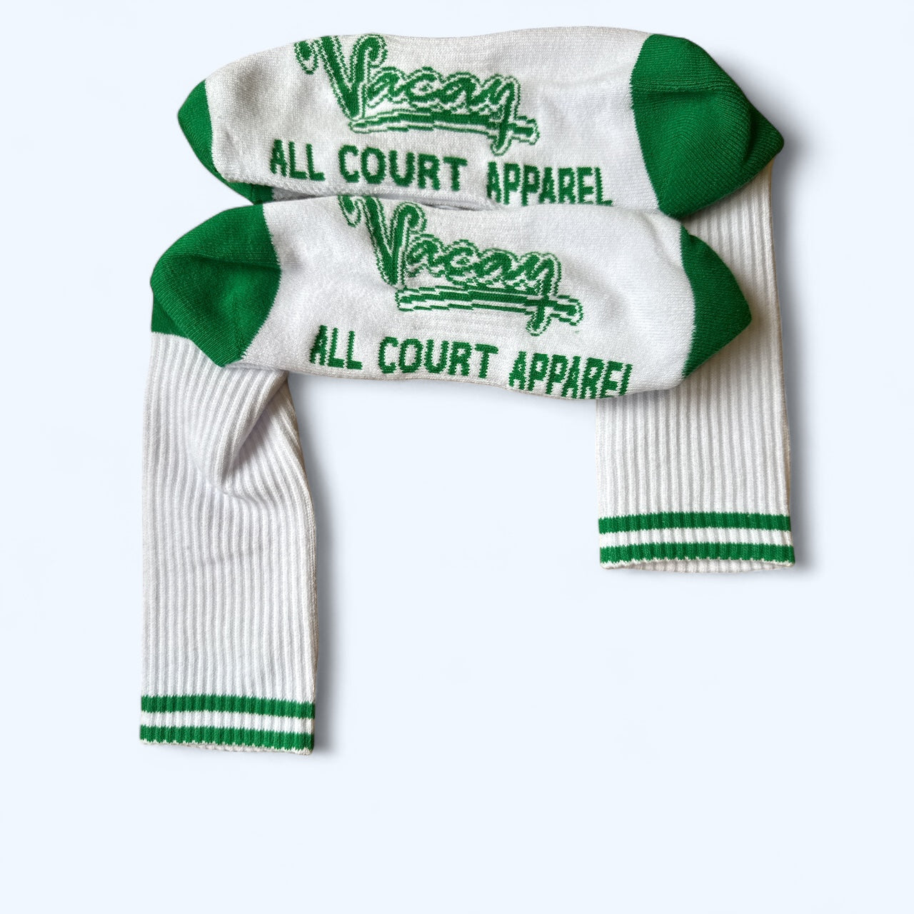 VARSITY SOCKS (ONE PAIR) - WHITE / DEEP GREEN