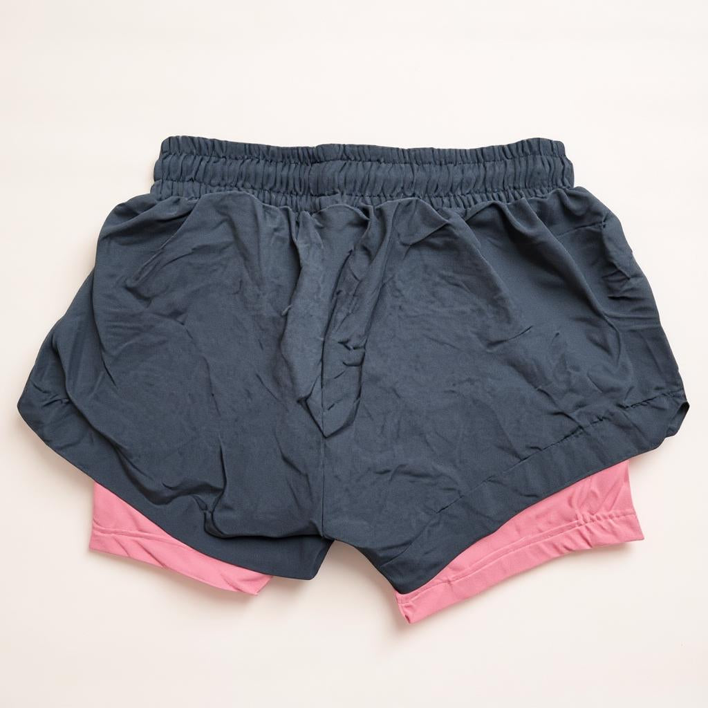 2 IN 1 PERFORMANCE WOMEN'S TEAM SHORTS - BLACK