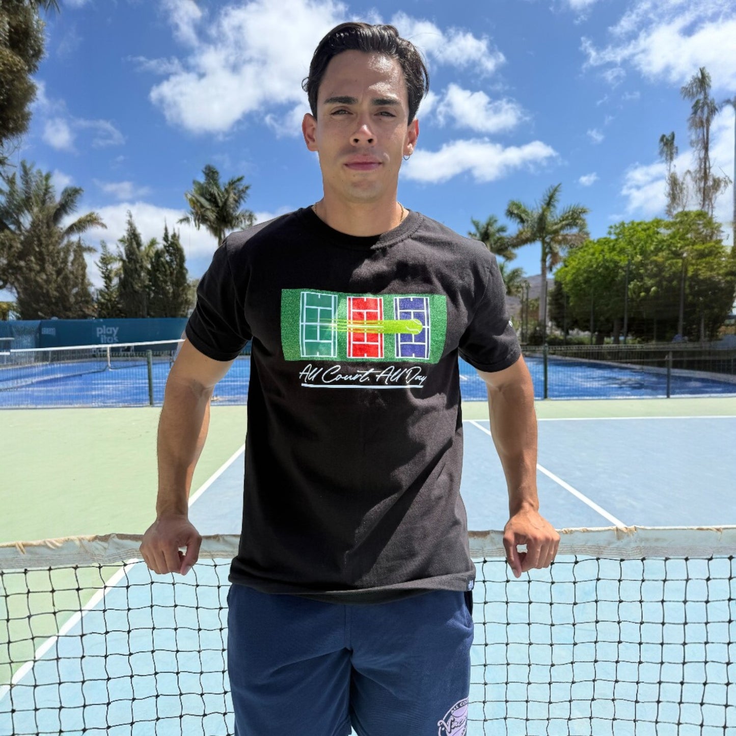 ALL COURT ALL DAY T-SHIRT - UNISEX - BLACK