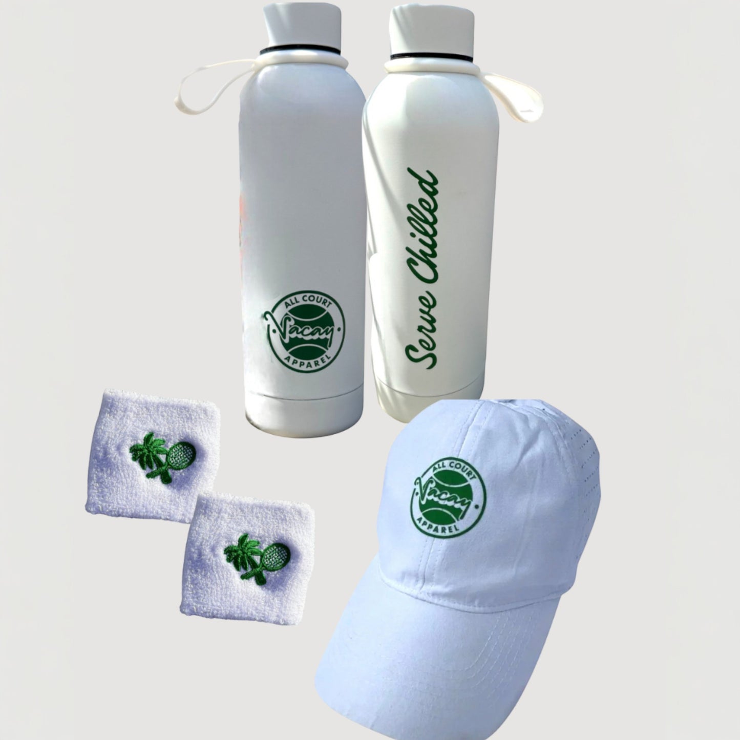 Vacay Gift Bundle: Performance Cap, 2x Wristband & Insulated Bottle (15% saving)