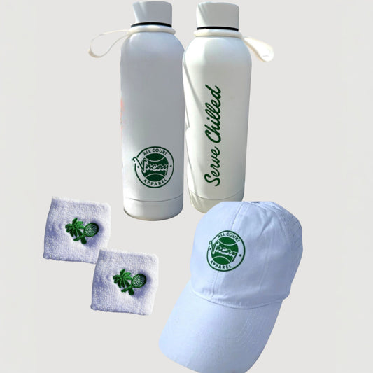 Vacay Gift Bundle: Performance Cap, 2x Wristband & Insulated Bottle (15% saving)