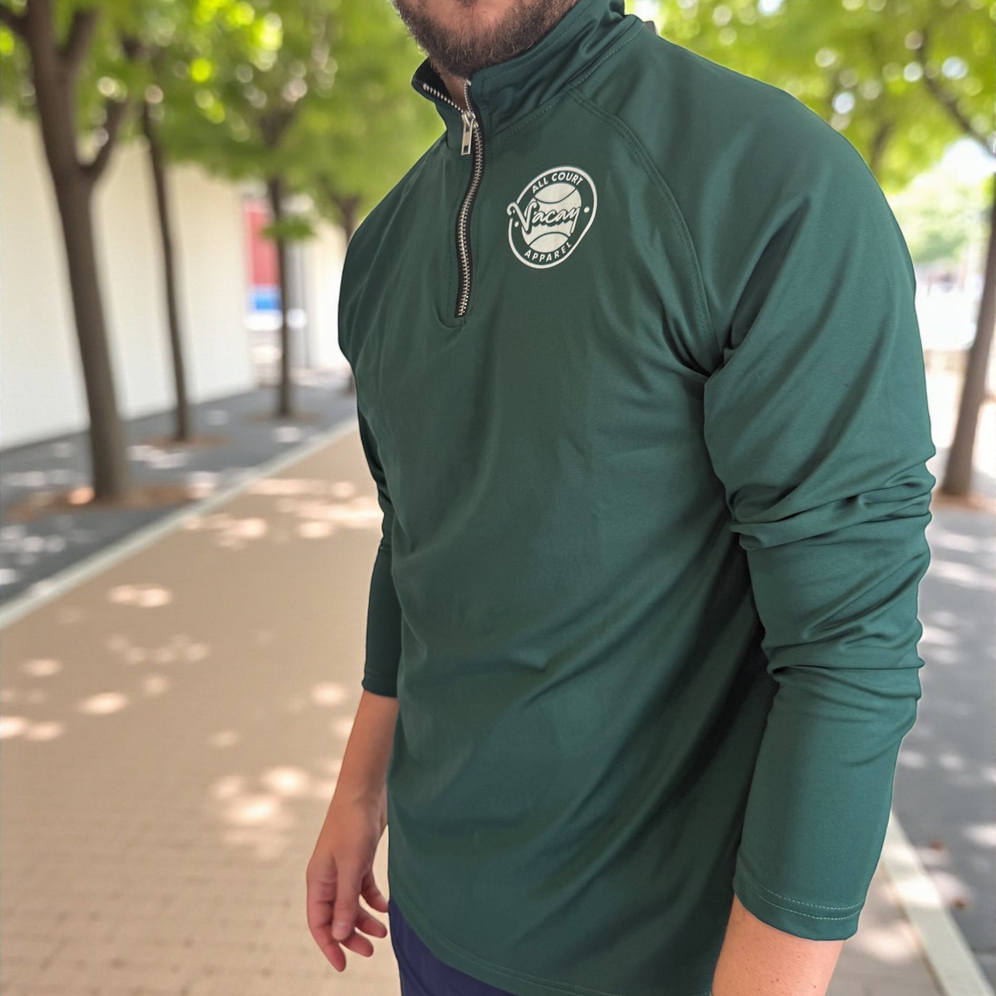 PERFORMANCE 1/4 ZIP ACE TOP - FOREST GREEN