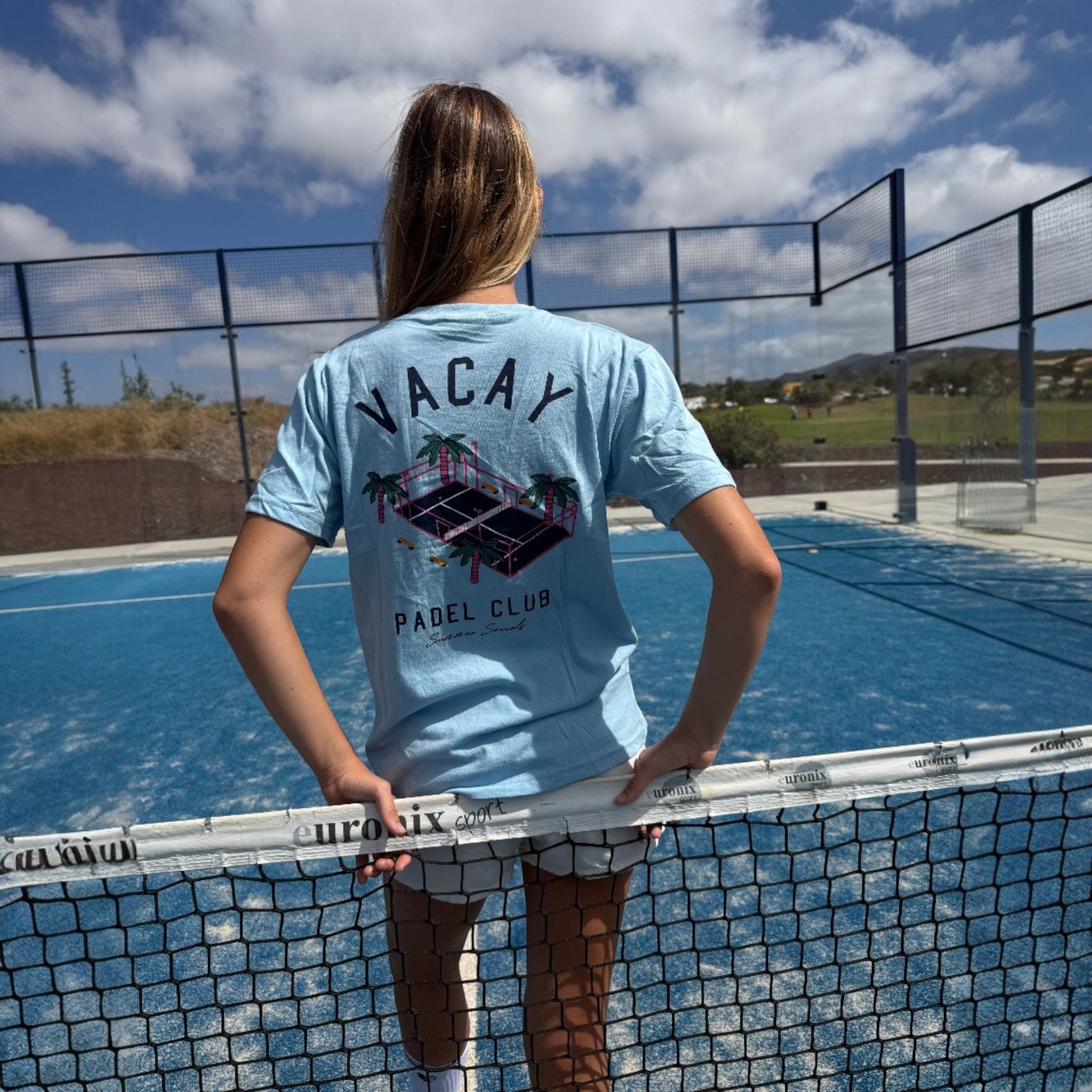 CLUB TROPICANA PADEL T-SHIRT -UNISEX - SKY BLUE