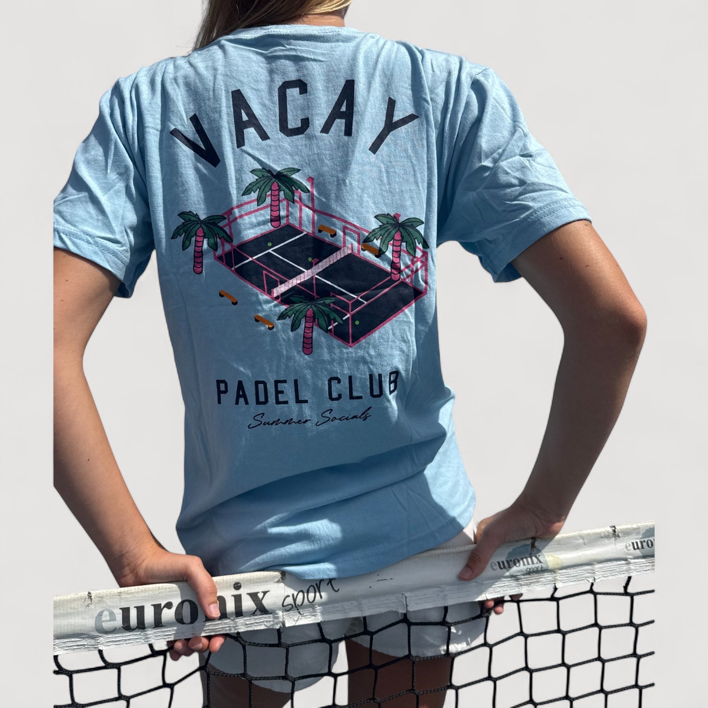 CLUB TROPICANA PADEL T-SHIRT -UNISEX - SKY BLUE