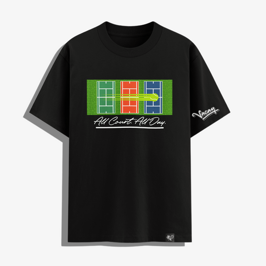 ALL COURT ALL DAY T-SHIRT - UNISEX - BLACK *COMING SOON*
