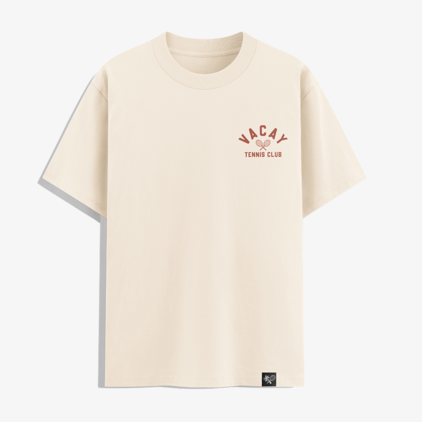 FRENCHY CLUB TENNIS T-SHIRT - UNISEX - SAND/CRIMSON