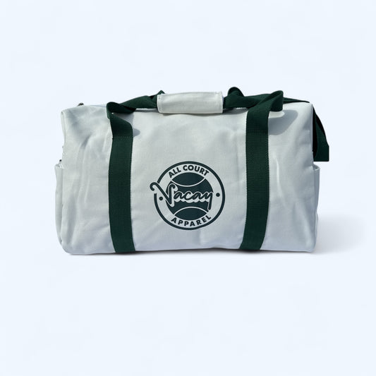 CANVAS COURT DUFFEL BAG - WHITE / DEEP GREEN