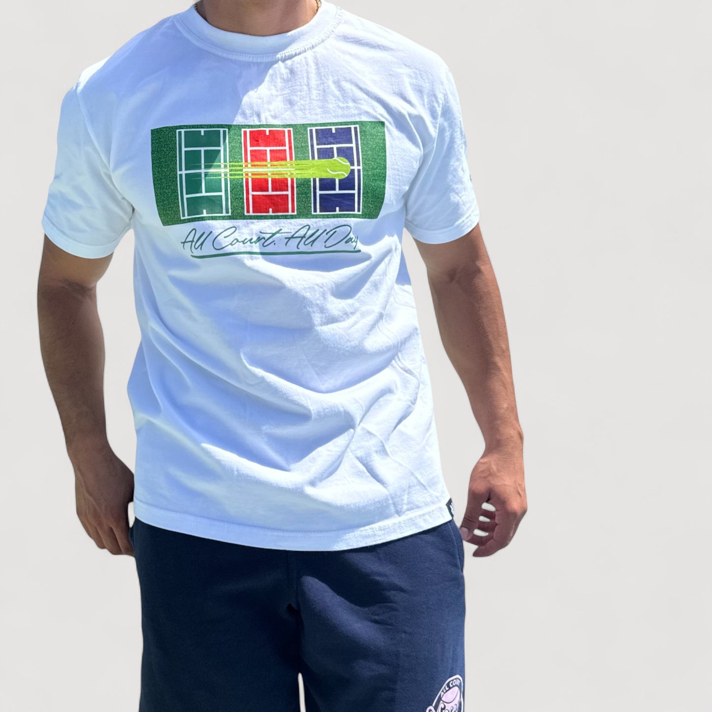 ALL COURT ALL DAY T-SHIRT - UNISEX - WHITE