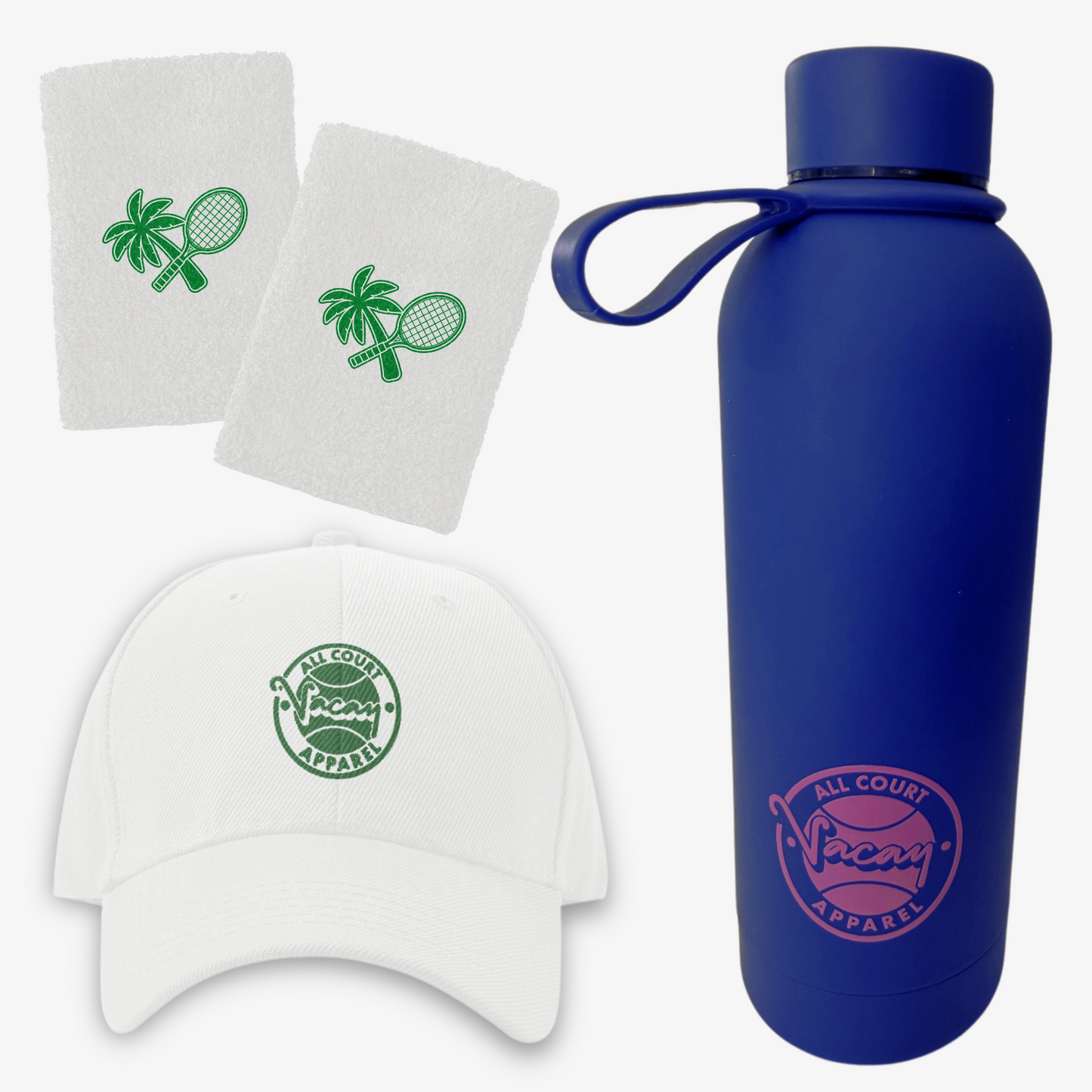 Vacay Sports Bundle: Performance Cap, 2x Wristband & Insulated Bottle *COMING SOON*