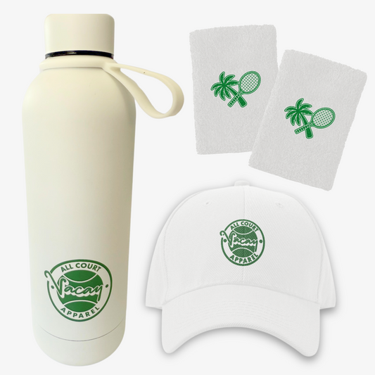 Vacay Sports Bundle: Performance Cap, 2x Wristband & Insulated Bottle *COMING SOON*