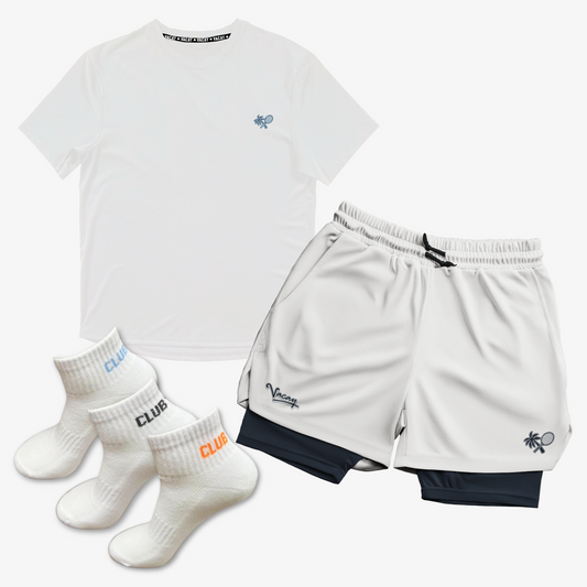 Vacay Court Essentials Bundle: Performance T-Shirt, Shorts & Ankle Socks *COMING SOON*