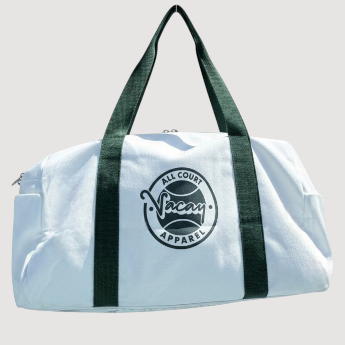 CANVAS COURT DUFFEL BAG - WHITE / DEEP GREEN