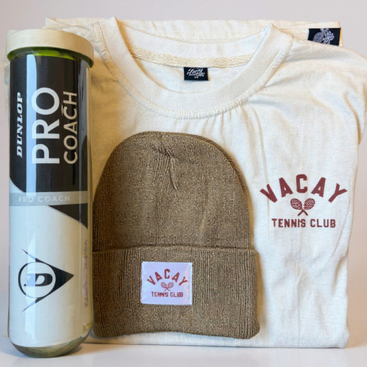 Tennis Gift Box with Tee, Beanie and 4 x Premium Balls