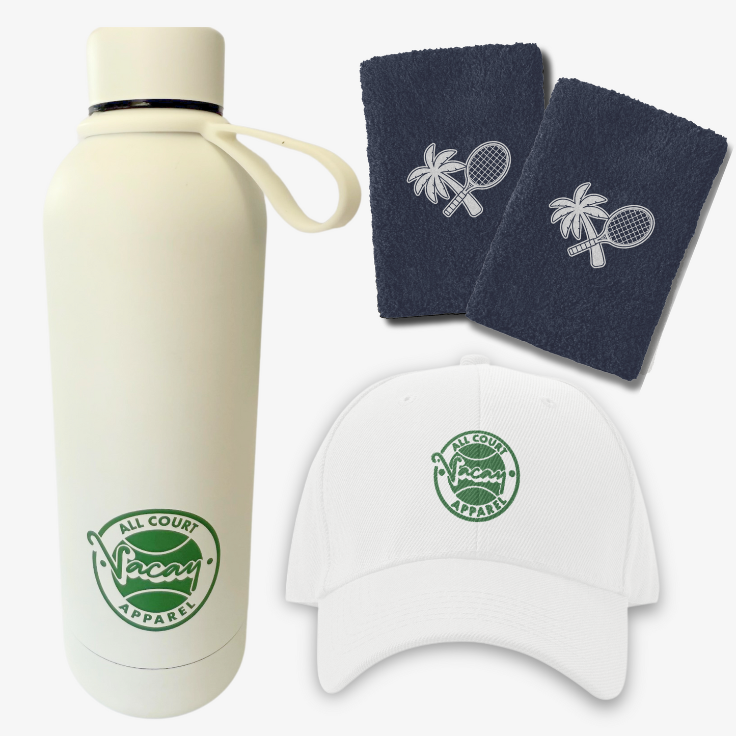 Vacay Sports Bundle: Performance Cap, 2x Wristband & Insulated Bottle *COMING SOON*