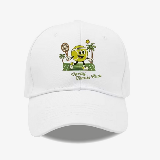 VACAY TIME KIDS TENNIS CAP - WHITE