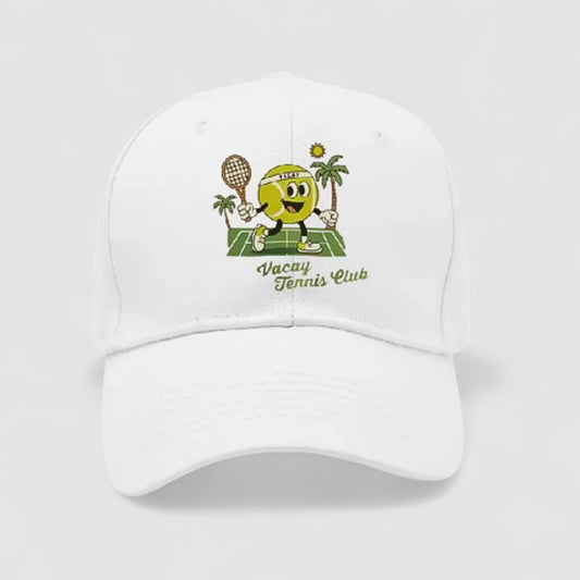 VACAY TIME KIDS TENNIS CAP - WHITE